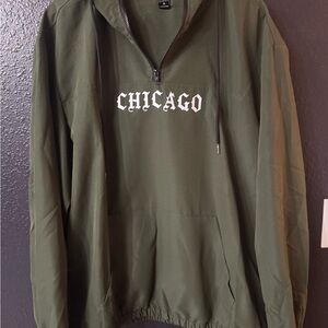 Olive Green 'Chicago' Pullover Windbreaker